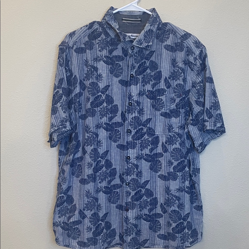 Tommy Bahama Collared Linen Blend Button Down Shirt Size Large